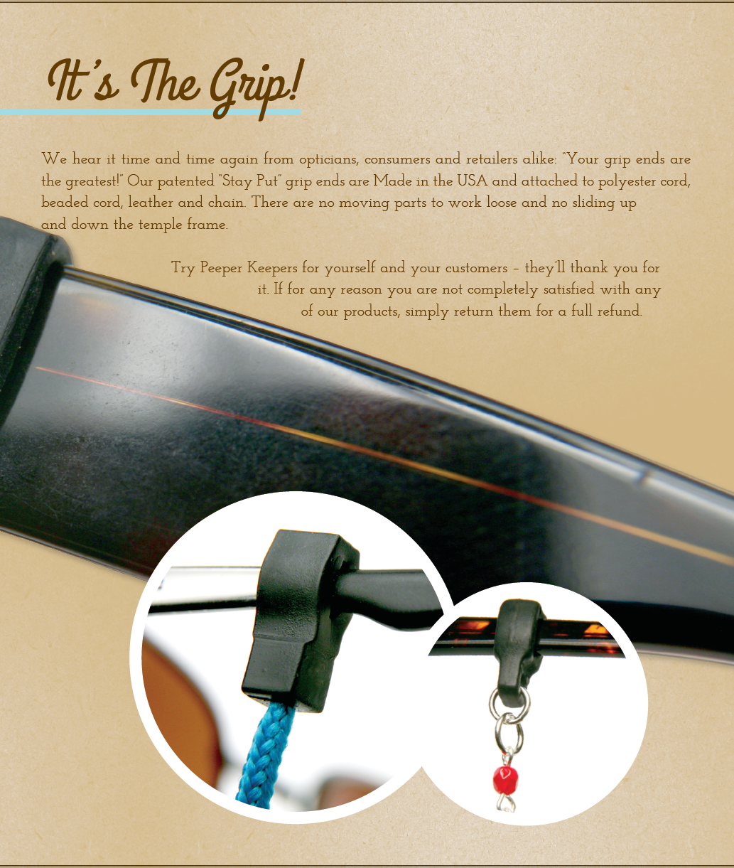 Peeper Keepers Supercord Eyeglass Chains, Cords & Straps – Sunglass Cords, Eyewear Retainers, Eyeglass Keepers –